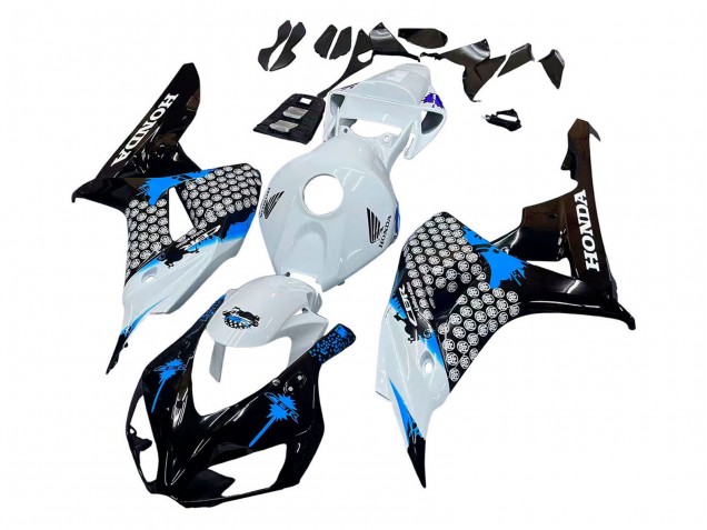 2006-2007 White Blue Glossy Black Honda CBR1000RR Motorcycle Fairing UK Stores