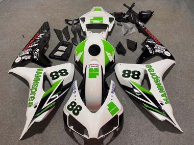 2006-2007 White Green Glossy Black Hannspree 88 Honda CBR1000RR Motorcycle Fairings UK Stores