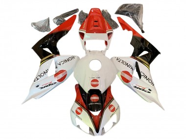 2006-2007 White Red Glossy Black Konica Minolta Honda CBR1000RR Motorcycle Fairings UK Stores