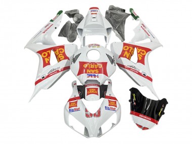 2006-2007 White Red San Carlo Honda CBR1000RR Motorcycle Fairings UK Stores