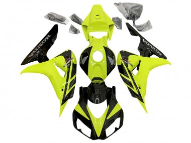 2006-2007 Yellow Glossy Black Honda CBR1000RR Motorcycle Fairings UK Stores