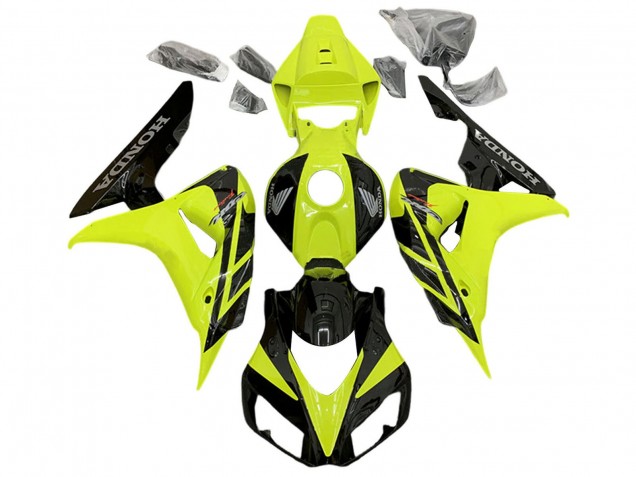 2006-2007 Yellow Glossy Black Honda CBR1000RR Motorcycle Fairings UK Stores