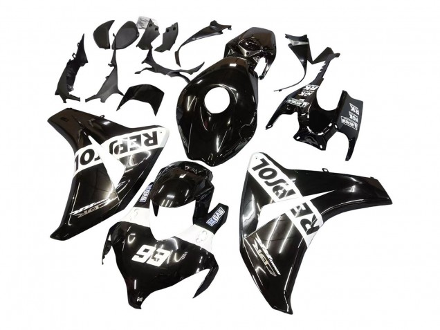 2008-2011 Glossy Black White Repsol 93 Honda CBR1000RR Motorcycle Fairings UK Stores