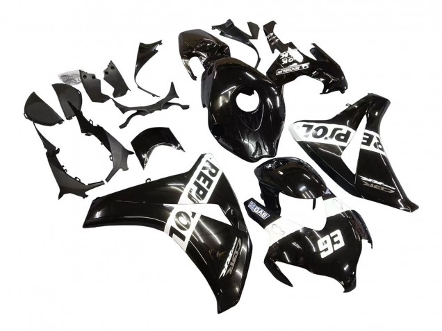 2008-2011 Glossy Black White Repsol 93 Honda CBR1000RR Motorcycle Fairings UK Stores