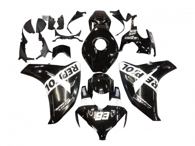 2008-2011 Glossy Black White Repsol 93 Honda CBR1000RR Motorcycle Fairings UK Stores