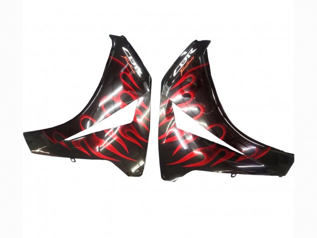 2008-2011 Glossy Black Red Flame Honda CBR1000RR Motorcycle Fairing UK Stores