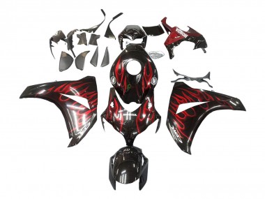2008-2011 Glossy Black Red Flame Honda CBR1000RR Motorcycle Fairing UK Stores