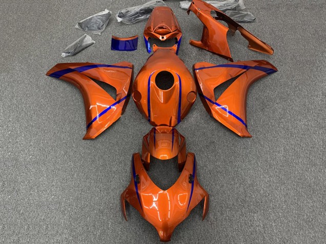 2008-2011 Orange Blue Stripe Honda CBR1000RR Motorcycle Fairings UK Stores