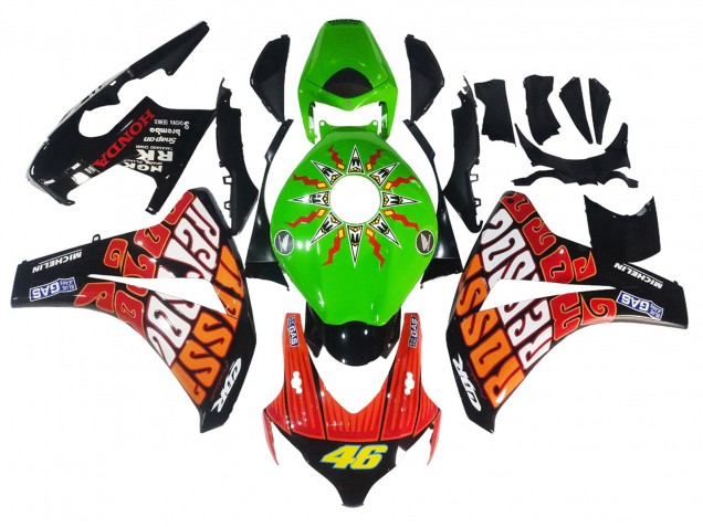 2008-2011 Green Orange Glossy Black Rossi Michelin 46 Honda CBR1000RR Motorcycle Fairings UK Stores