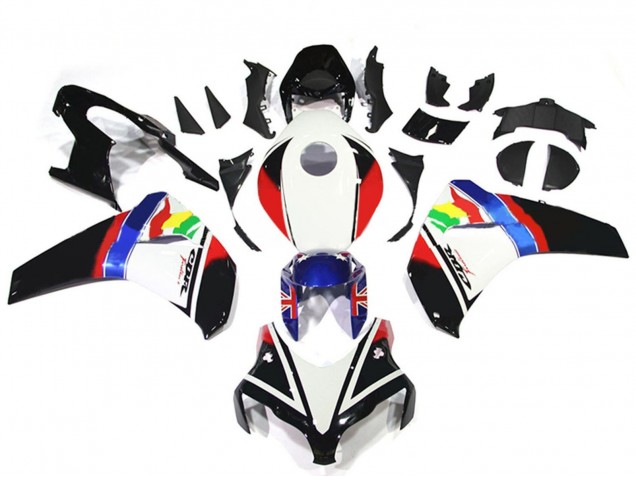 2008-2011 White Red Blue Glossy Black Star Honda CBR1000RR Motorcycle Fairings UK Stores