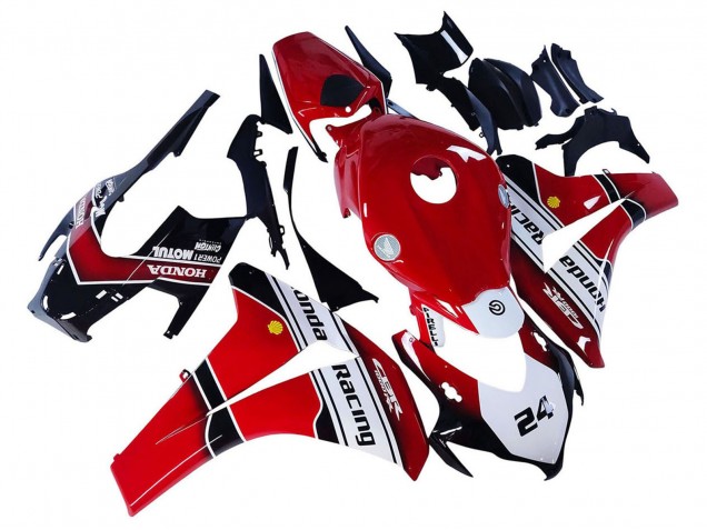2008-2011 White Red Glossy Black Racing 24 Honda CBR1000RR Motorcycle Fairings UK Stores