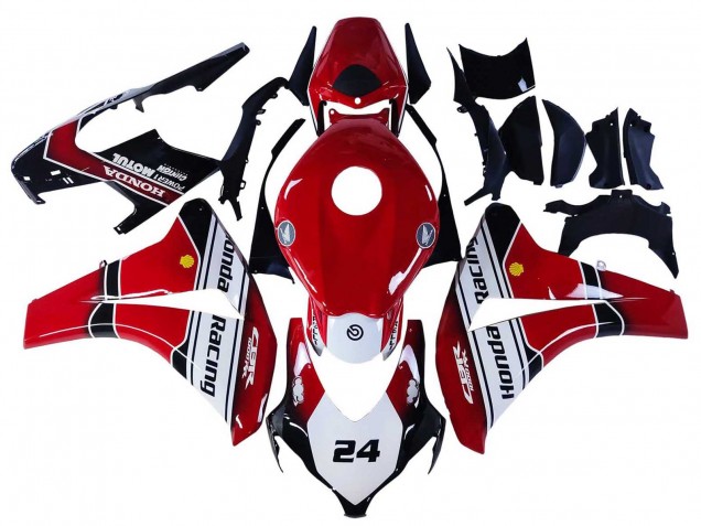 2008-2011 White Red Glossy Black Racing 24 Honda CBR1000RR Motorcycle Fairings UK Stores