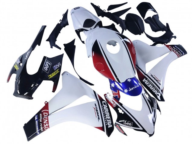 2008-2011 White Red Blue Black Star Lee Carrera Honda CBR1000RR Motorcycle Fairings UK Stores