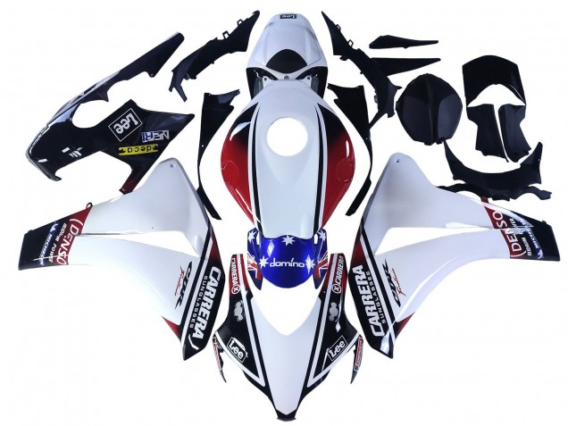 2008-2011 White Red Blue Black Star Lee Carrera Honda CBR1000RR Motorcycle Fairings UK Stores