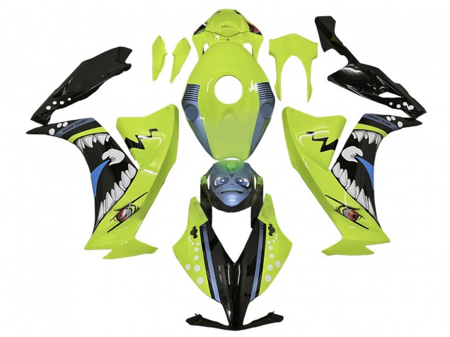 2012-2016 Light Green Blue Glossy Black Shark Honda CBR1000RR Motorcycle Fairings UK Stores