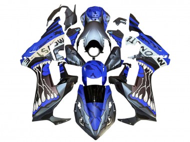 2017-2024 Blue Grey Glossy Black Monster Honda CBR1000RR Motorcycle Fairings UK Stores