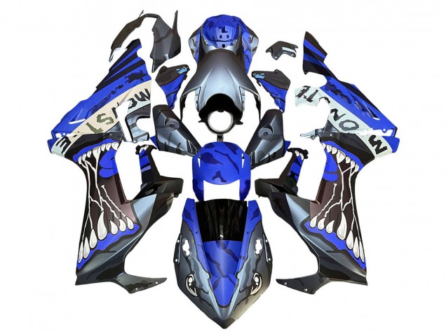 2017-2024 Blue Grey Glossy Black Monster Honda CBR1000RR Motorcycle Fairings UK Stores