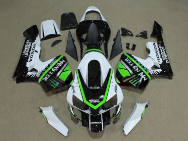 2003-2004 White Green Glossy Black Monster Honda CBR600RR Motorcycle Fairings UK Stores