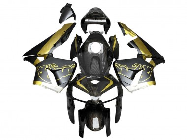 2005-2006 Black Gold Carbon Fiber Honda CBR600RR Motorcycle Fairings UK Stores