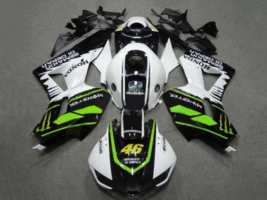 2009-2012 White Green Glossy Black Semakin Didepan Monster 46 Honda CBR600RR Motorcycle Fairings UK Stores