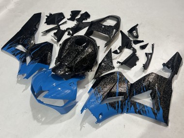 2009-2012 Black Forged Carbon Fiber Blue Honda CBR600RR Motorcycle Fairings UK Stores