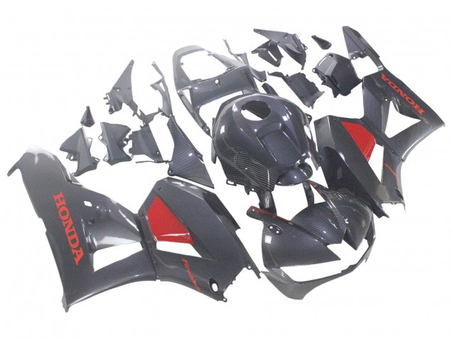 2013-2023 Black Carbon Fiber Red Honda CBR600RR Motorcycle Fairings UK Stores