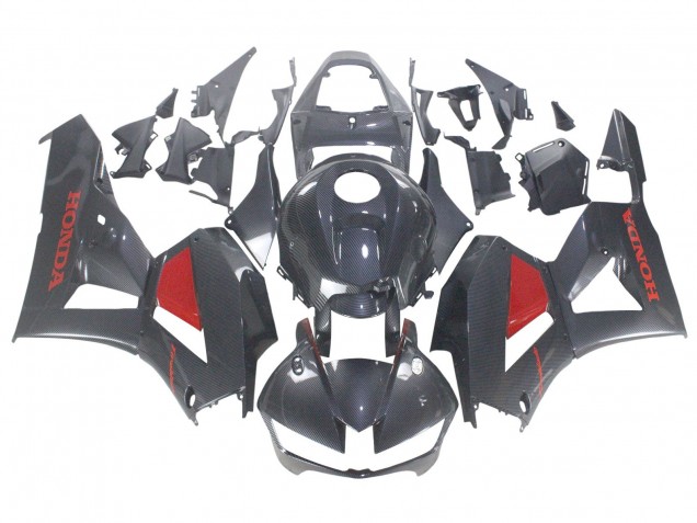 2013-2023 Black Carbon Fiber Red Honda CBR600RR Motorcycle Fairings UK Stores
