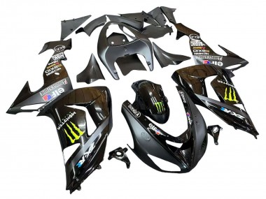 2006-2007 Grey Yellow Glossy Black Monster Elf Kawasaki ZX10R Motorcycle Fairings UK Stores