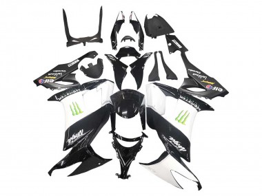 2008-2010 Glossy Black White Green Monster Elf Kawasaki ZX10R Motorcycle Fairings UK Stores