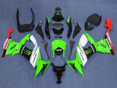 2008-2010 Green White Red Black Monster Kawasaki ZX10R Motorcycle Fairings UK Stores