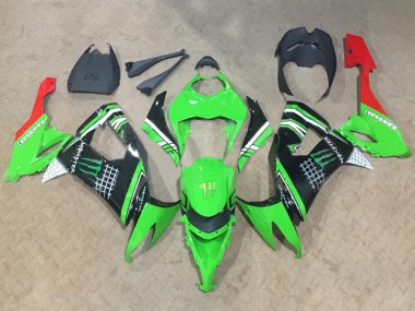2008-2010 Green White Black Red Monster Kawasaki ZX10R Motorcycle Fairings UK Stores