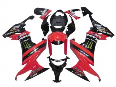 2008-2010 Red Black Green Monster Elf 27 Kawasaki ZX10R Motorcycle Fairings UK Stores