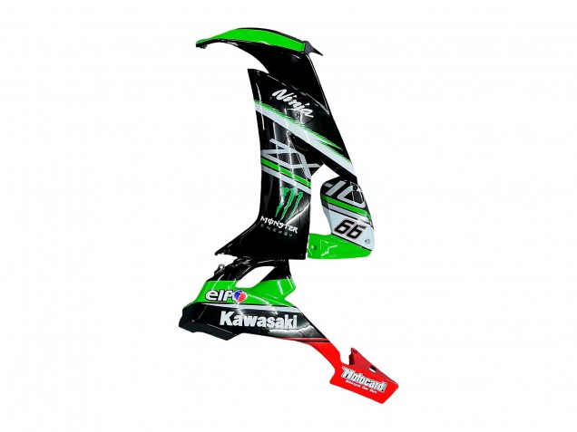 2008-2010 Green White Red Black Monster Elf 66 Kawasaki ZX10R Motorcycle Fairings UK Stores