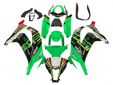2011-2015 Green Yellow Black White Elf Monster Kawasaki ZX10R Motorcycle Fairings UK Stores