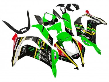 2016-2020 Green Yellow Red Black Elf Monster Kawasaki ZX10R Motorcycle Fairings UK Stores