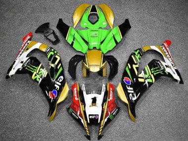 2016-2020 Green Gold White Red Black Elf Monster Kawasaki ZX10R Motorcycle Fairings UK Stores