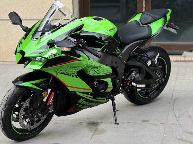 2021-2025 Green Glossy Black Kawasaki ZX10R Motorcycle Fairings UK Stores