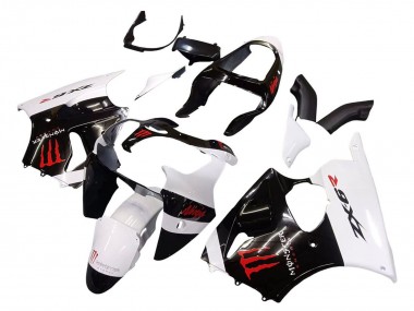 2000-2002 White Black Red Monster Kawasaki ZX6R Motorcycle Fairings UK Stores