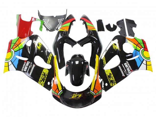 1996-2000 Black Multicolor 27 Suzuki GSXR 600 / GSXR 750 Motorcycle Fairings UK Stores