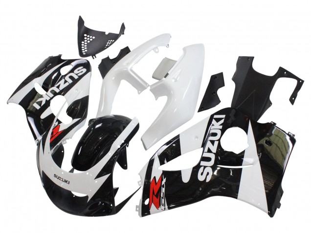 1996-2000 Black White Suzuki GSXR 600 / GSXR 750 Motorcycle Fairings UK Stores