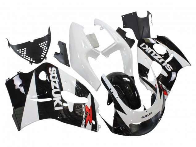 1996-2000 Black White Suzuki GSXR 600 / GSXR 750 Motorcycle Fairings UK Stores