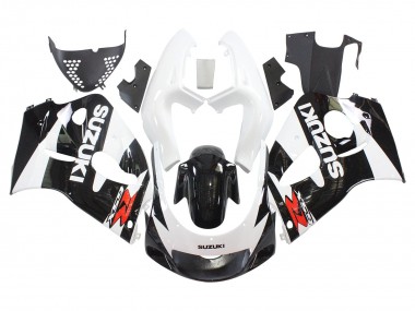 1996-2000 Black White Suzuki GSXR 600 / GSXR 750 Motorcycle Fairings UK Stores