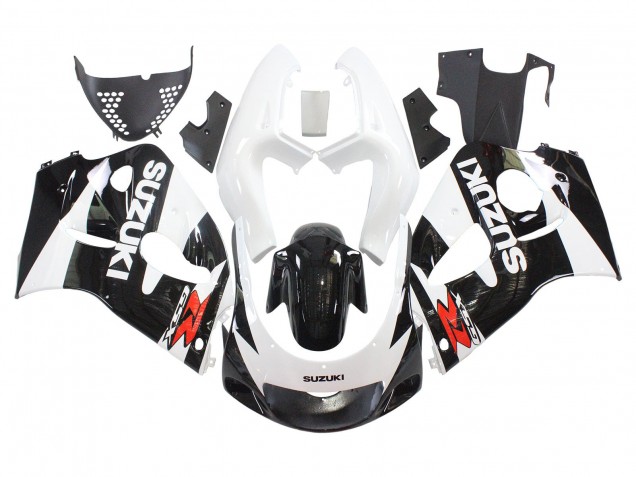 1996-2000 Black White Suzuki GSXR 600 / GSXR 750 Motorcycle Fairings UK Stores