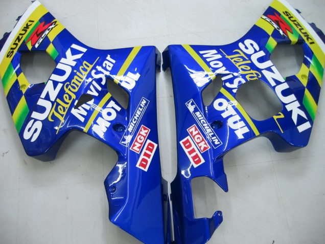 2004-2005 Blue White Yellow Green Telefonica Motul MoviStar Suzuki GSXR 600 / GSXR 750 Motorcycle Fairings UK Stores