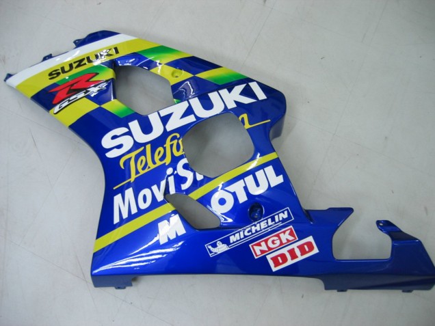 2004-2005 Blue White Yellow Green Telefonica Motul MoviStar Suzuki GSXR 600 / GSXR 750 Motorcycle Fairings UK Stores