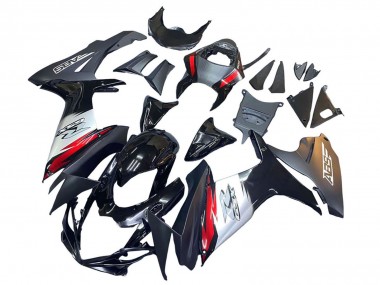 2011-2024 Glossy Black Forged Carbon Fiber Silver Red Suzuki GSXR 600 / GSXR 750 Motorcycle Fairings UK Stores