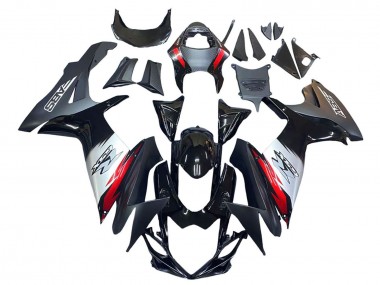 2011-2024 Glossy Black Forged Carbon Fiber Silver Red Suzuki GSXR 600 / GSXR 750 Motorcycle Fairings UK Stores