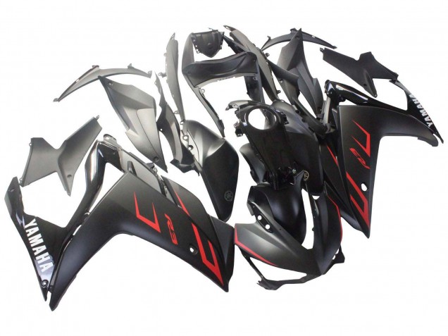 2015-2018 Glossy Black Matte Black Red Yamaha YZF R3/R25 Motorcycle Fairings UK Stores