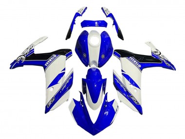 2015-2018 White Blue Black Racing Yamaha YZF R3/R25 Motorcycle Fairings UK Stores