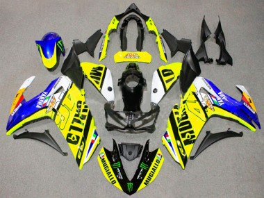 2015-2018 Yellow Blue Black Monster Yamaha YZF R3/R25 Motorcycle Fairings UK Stores
